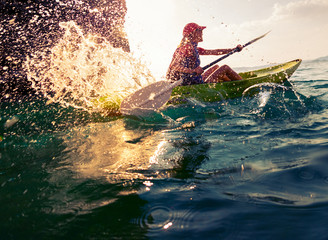 Woman with the kayak