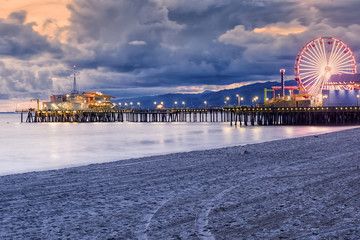 La plage de Santa Monica, Los Angeles, Californie