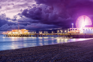 La plage de Santa Monica, Los Angeles, Californie