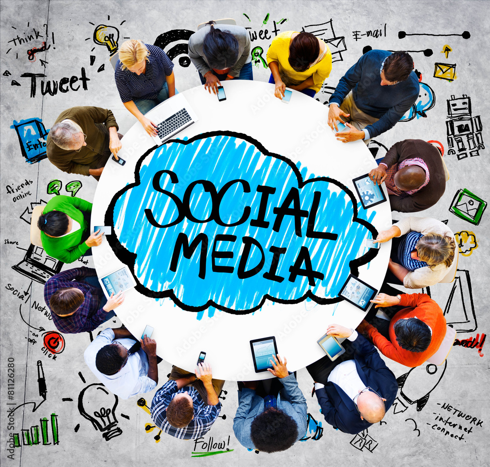Wall mural social media global communication technology connection concept - Wall murals