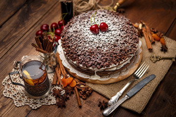 Homemade chocolate pie