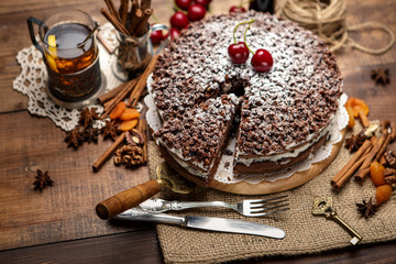 Homemade chocolate pie