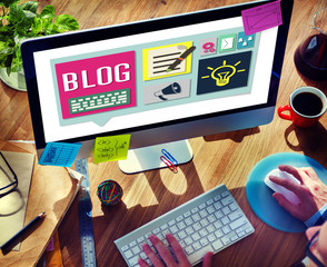 Blog Weblog Media Online Messaging Notes Concept