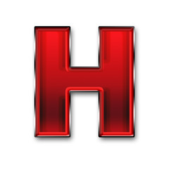 Metal letter H in red