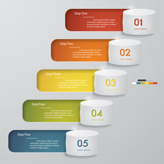 5 steps chart template/graphic or website layout.