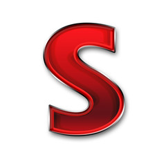 Metal letter S in red
