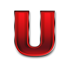 Metal letter U in red