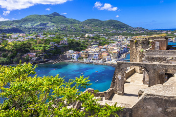 Ischia -view from Arafgonese castle. Italy - obrazy, fototapety, plakaty