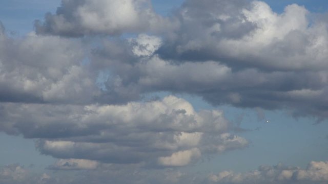 Sky with airplane timelapse video