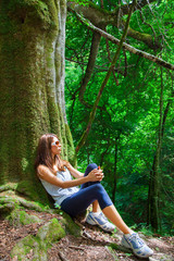 having a break in the woods