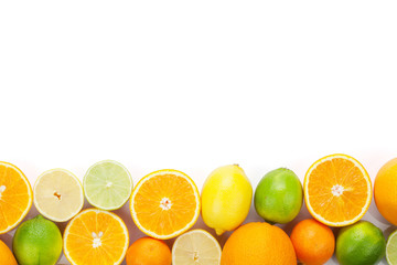 Citrus fruits. Oranges, limes and lemons