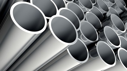 Steel. 3D. Metal pipes
