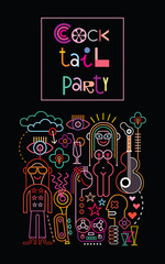 Cocktail party vector illustration