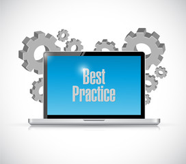 best practice laptop sign concept