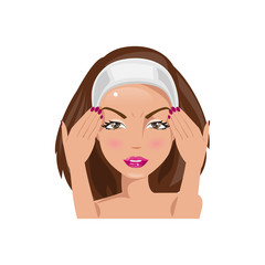 Disturbing woman. Vector illustration