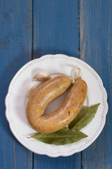 smoked portuguese sausage on plate