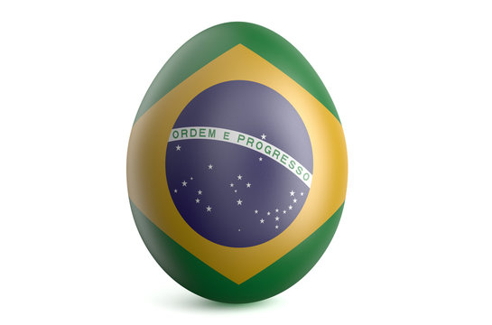 Easter egg with the flag of the Brazil