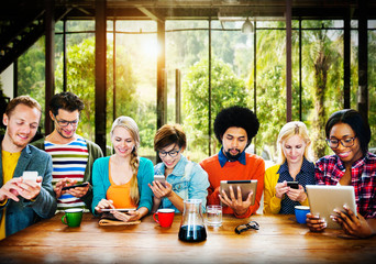 Casual Diversity Social Media Communication Concept