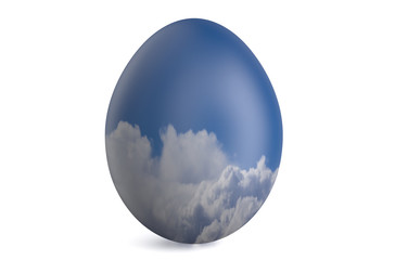 Easter egg with the sky and clouds