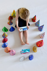 Girl after the child party