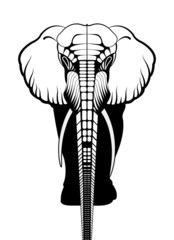 elephant silhouette on a white background
