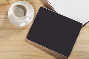 Obraz na płótnie Canvas Tablet. Businessman holding a tablet with isolated screen over a