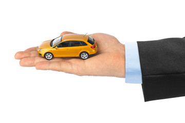 Hand with car