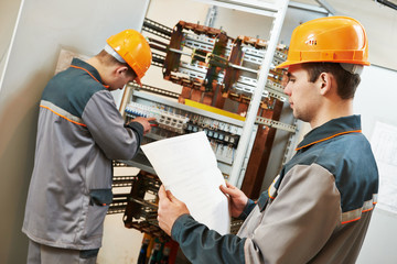 two electrician workers