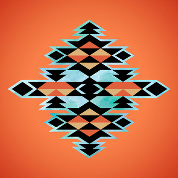 Navajo aztec textile inspiration pattern. Native american indian