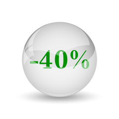 40 percent discount icon