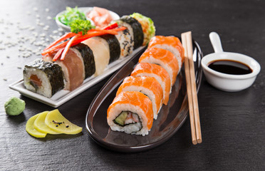 Japanese seafood sushi set