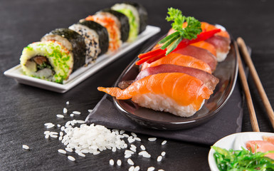 Japanese seafood sushi set