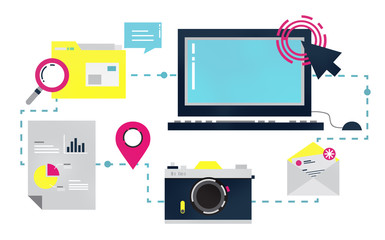 Technology Media Social Network Connection Concept