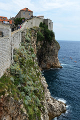 Fototapeta na wymiar Picturesque view of medieval fortresses in Dubrovnik, Croatia