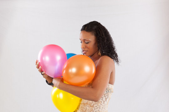 Black Woman With Balloons