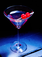 Cherry cocktail  on black background 30