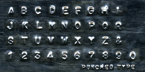 Punched raised type
