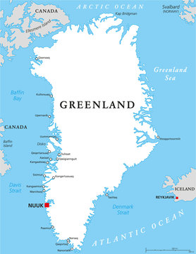 Greenland Political Map