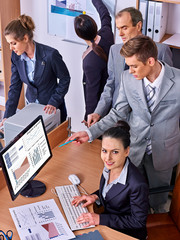 Group business people in office.