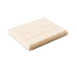 White chocolate over white background