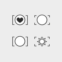 Logo Photos, viewfinder Camera logo vector set. Trendy flat came