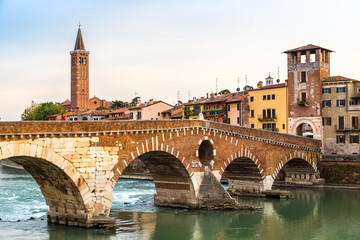 Naklejka premium Bridge in Verona, Italy,