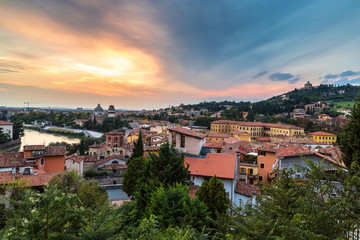 Obraz na płótnie Canvas Verona at sunset in Italy