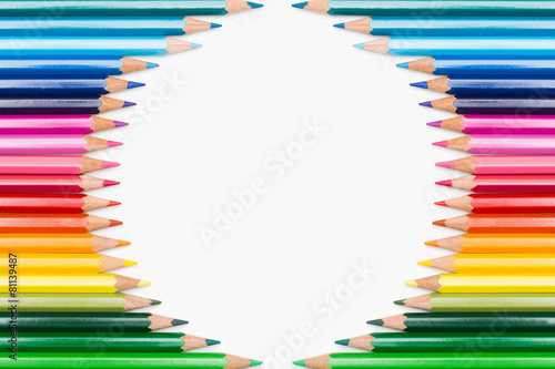 Colored Pencils Lined Up In Circular Frame Wall Mural Wallpaper Murals Jamenpercy