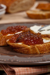 Organic Fig Fruit Spread. Selective focus.