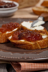 Organic Fig Fruit Spread. Selective focus.