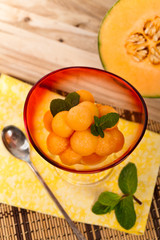 Cantaloupe Melon. Selective focus.