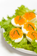 Organic Red Caviar. Selective focus.