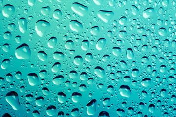 water drops on blue background