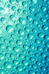 water drops on blue background